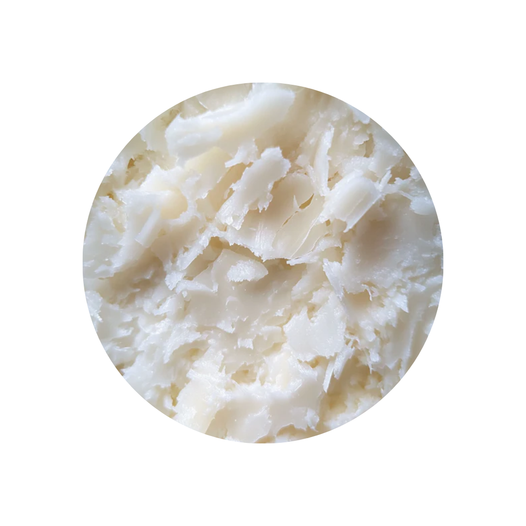 Close-up of natural coconut wax flakes, showcasing a creamy, sustainable wax known for clean-burning, enhanced scent throw, and long-lasting, soot-free performance – Untethered Official.