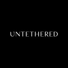 Untethered Official brand logo elegant white text on black background representing clean, luxurious, chemical-free skincare